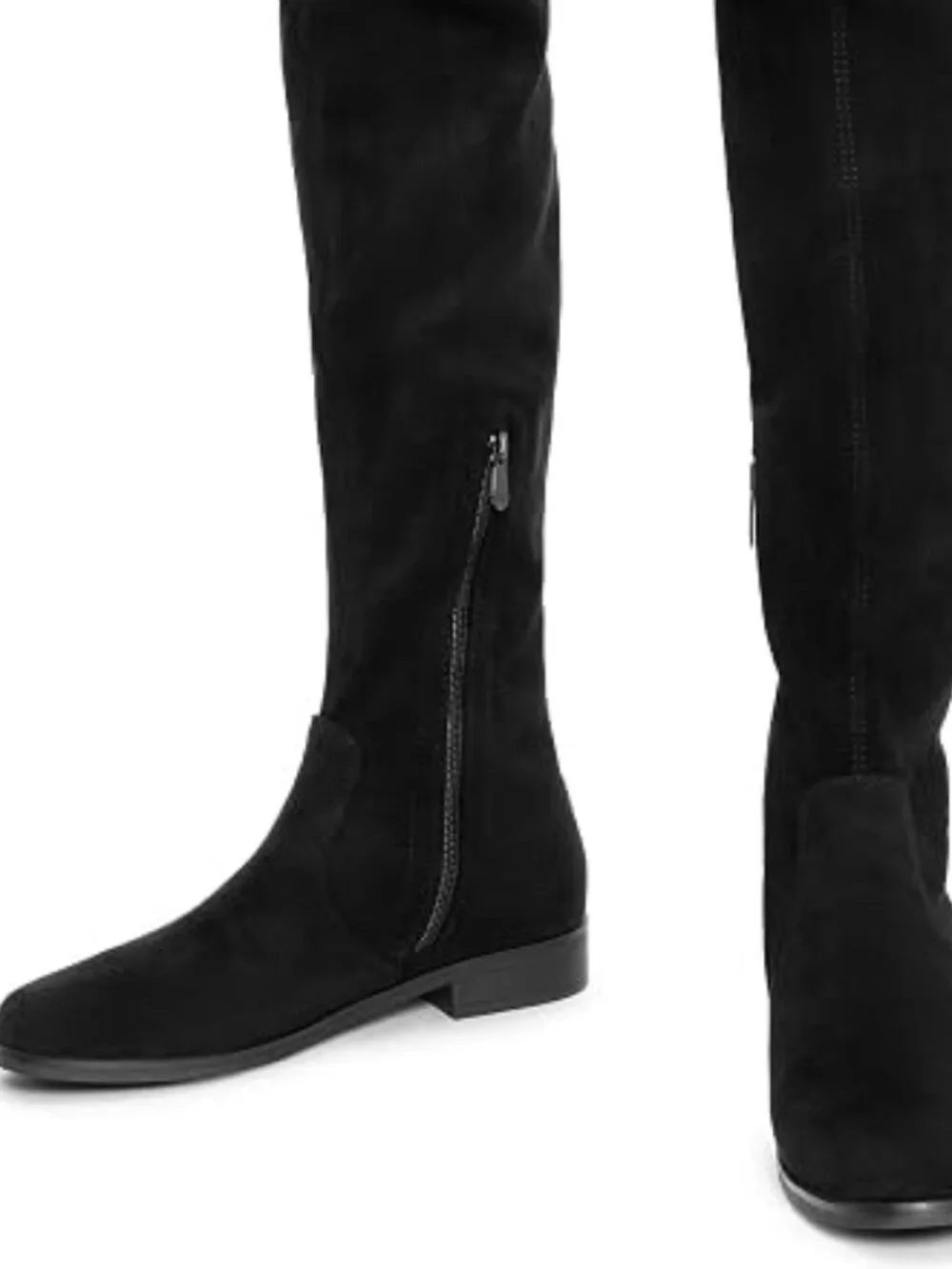 DREAM PAIRS Goth Thigh High Boots Low Block Heel Casual Over the Knee